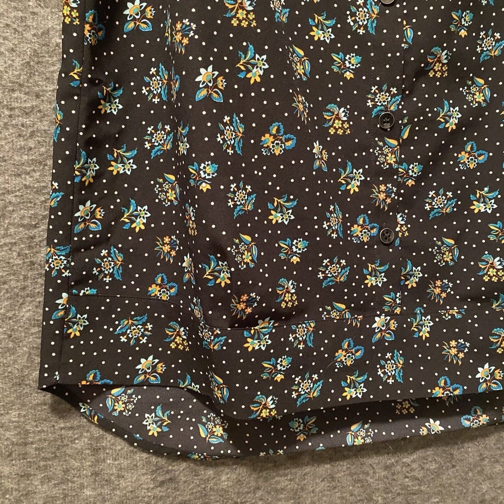 Cabi Top Women Medium Whimsy 3440 Black Floral Sleeveless Cottage Prairie Preppy - Picture 5 of 10